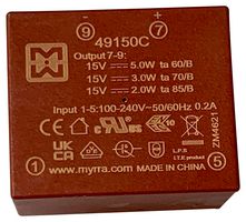 MYRRA 49150C POWER SUPPLY, AC-DC, 15V, 0.33A