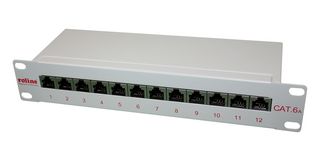 ROLINE 26.11.0316 PATCH PANEL, CAT6A, RJ45, 12PORT, 1U ROHS COMPLIANT: NA