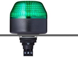 AUER SIGNAL 802506405 BEACON, FLASHING/STEADY, GREEN, 24V