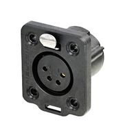 NEUTRIK NC4FDX-TOP XLR CONN, RCPT, 4POS, PANEL