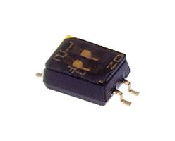 NIDEC COMPONENTS CHS-02TB1 DIP SW, 2CKT, SPST, 0.1A, 6VDC, SMD ROHS COMPLIANT: YES
