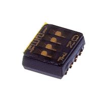 NIDEC COMPONENTS CHS-04TA1 DIP SW, 4CKT, SPST, 0.1A, 6VDC, SMD ROHS COMPLIANT: YES
