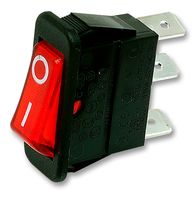 ARCOLECTRIC / BULGIN LIMITED C5503ABNAN ROCKER SWITCH, SPST, 20A, 250VAC, RED