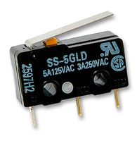 OMRON ELECTRONIC COMPONENTS SS-10GLT Microswitch, SS Series, SPDT, Lever, Quick Connect, Solder, 10.1 A, 250 V RoHS Compliant: Yes