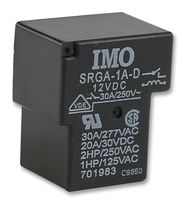 IMO PRECISION CONTROLS SRGA-1A-SL-12VDC POWER RELAY SPST-NO 12VDC, 30A, PC BOARD