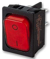 MARQUARDT 1835.3112 Rocker Switch, DPST, Off-On, Red, Panel, 20 A, 250 V RoHS Compliant: Yes