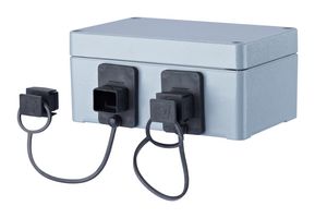 METZ CONNECT 1401040620ME WALL OUTLET, 2 PORT, IP67, GREY
