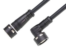 MOLEX 120401-0077 SENSOR CORD, 4P M12 RCPT-R/A PLUG, 1M