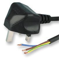 PRO ELEC PE01025 LEAD UK PLUG-BARE END BLK 1.5MM 5M ROHS COMPLIANT: YES