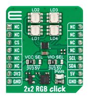 MIKROELEKTRONIKA MIKROE-5917 2X2 RGB CLICK ADD-ON BOARD, LED DRIVER ROHS COMPLIANT: YES