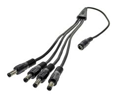 MULTICOMP PRO MP014089 BARREL PWR CORD, 4X 2.1MM PLUG-RCPT, BLK