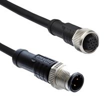 AMPHENOL LTW M12A05ML-12AFL-SDA05 CABLE ASSY, M12 PLUG-RCPT, 500MM ROHS COMPLIANT: YES