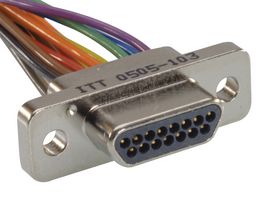 ITT CANNON MDM-9SCBRP D-SUB CONN, R/A RCPT, 9POS, SOLDER