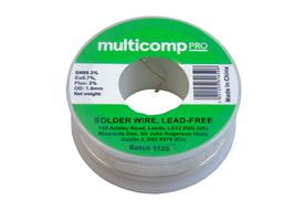 MULTICOMP PRO MP015410 SOLDER WIRE, , 1MM OD, 50G ROHS COMPLIANT: YES