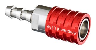 LIQUID COOLING SOCKET, VALVE, RED, 1/4IN