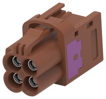 TE CONNECTIVITY 2474521-6 RF CONN, R/A MINI FAKRA JACK, 4PORT, BRN