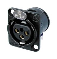 NEUTRIK NC3FD-H-B XLR CONNECTOR, RCPT, 3POS, PANEL/PCB