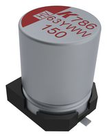 KEMET A786MS107M1JLAS015 CAP, ALU ELEC, HYBRID, 100UF, 63V, SMD