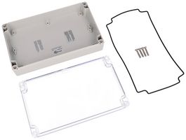 HAMMOND 1554UL2GYCL ENCLOSURE, MULTIPURPOSE, PC, GRAY/CLEAR