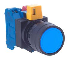 IDEC HW1B-M1F20-S PUSHBUTTON SW, DPST-NO, BLU, 10A, 110VAC