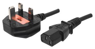 SAME SKY AC-C13 UK POWER CORD, MAINS PLUG UK-C13, 6FT, BLK