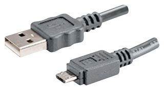 SAME SKY CBL-UA-MUB-10GP USB CBL, 2.0 TYP A-MICRO B PLUG, 1M, GRY
