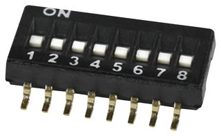 SAME SKY DS05-127-2-08BK-SMT-TR DIP SWITCH, SPST, 0.025A, 24VDC