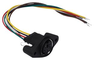 SAME SKY MD-60PL100 MINI DIN CONNECTOR, RCPT, 6P, WIRE LEAD