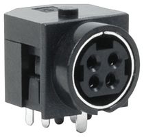 SAME SKY PD-40 POWER DIN CONNECTOR, R/A JACK, 4POS, THT