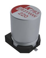 KEMET A783EK107M1VLAS035 CAP, ALU ELEC, HYBRID, 100UF, 35V, SMD