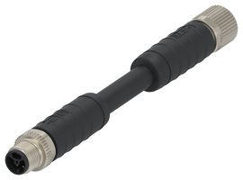 TE CONNECTIVITY 2423443-5 CABLE ASSY, M12 PLUG-RCPT, 3M, BLK ROHS COMPLIANT: YES
