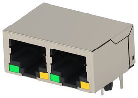 TE CONNECTIVITY 2496690-2 RJ45 CONN, R/A JACK, 8P8C, 2GANG, THT ROHS COMPLIANT: YES