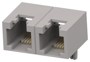 TE CONNECTIVITY 2497282-2 RJ11 CONN, R/A JACK, 6P4C, 2GANG, THT ROHS COMPLIANT: YES