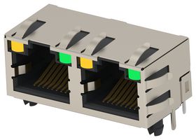 TE CONNECTIVITY 2496701-2 RJ45 CONN, R/A JACK, 8P8C, 2GANG, THT ROHS COMPLIANT: YES