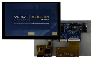 MIDAS DISPLAYS MVT-H050000C TFT DISPLAY, PCAP TOUCHSCREEN, 5", HDMI