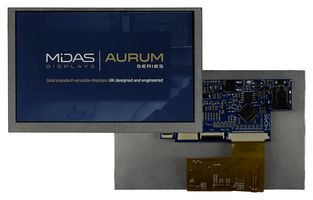 MIDAS DISPLAYS MVT-E050000 TFT DISPLAY, NO TOUCHSCREEN, 5"/SPI/QSPI