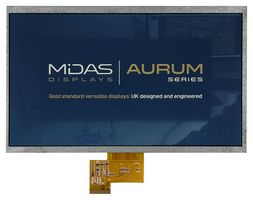MIDAS DISPLAYS MVT-L101000 TFT DISPLAY, NO TOUCHSCREEN, 10.1", LVDS