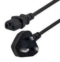 PWR CORD, BS1363 UK-IEC 320-C13, BLK, 3'