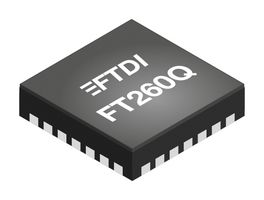 FTDI FT260Q-R USB TO I2C/UART, 85DEG C, WQFN-EP-28 ROHS COMPLIANT: YES