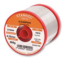 STANNOL HS10 2510 0,7MM 500G SOLDER WIRE, 362FLUX, 0.71MM, 500G