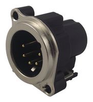 NEUTRIK NC5MBV XLR Audio Connector, Plug, 5, Panel Mount, Metal Body, Gold Plated Contacts RoHS Compliant: Yes