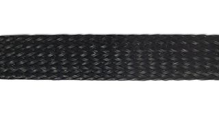 MULTICOMP PRO PP-25-0 Sleeving, Braided, 34 mm, PE (Polyester), Black, 25 m RoHS Compliant: Yes