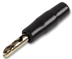 BANANA PLUG AND JACK, GOLD PLATED, BLACK