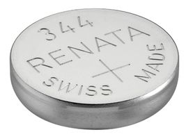 RENATA 344 Non-rechargeable Battery, Watch, Single Cell, Silver Oxide, 105 mAh, 1.55 V, SR42, Flat Top RoHS Compliant: NA
