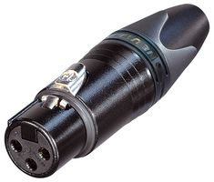 NEUTRIK NC3FXX-B XLR Audio Connector, Jack, 3, Cable Moun