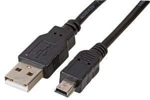 PRO SIGNAL PSG91714 LEAD, USB2.0 AM-MINI USB B, BLACK 0.5M ROHS COMPLIANT: YES