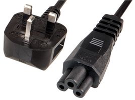 PRO ELEC PE01098 POWER CORD, UK-IEC 60320 C5, 2M, BLACK ROHS COMPLIANT: YES