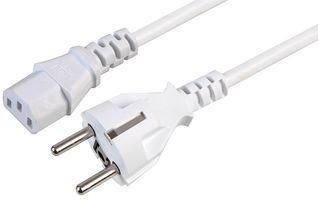 PRO ELEC H3-2AMVB-C10 WHITE MAIN POWER CORD, 250VAC, 10A, 6.6FT