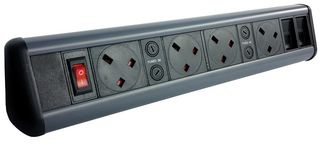POWERDATA TECHNOLOGIES P-PACK DESK 4/2S POWER OUTLET STRIP, 4 OUTLET, 230V