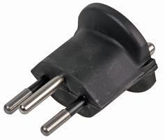 POWERCONNECTIONS SCH3-BK. BLACK SCHUKO TO SWISS GROUNDED CVT PLUG